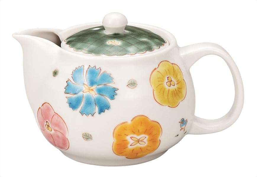 Kutani Potted Teapot, Flower and Birds (with Net) K9-613