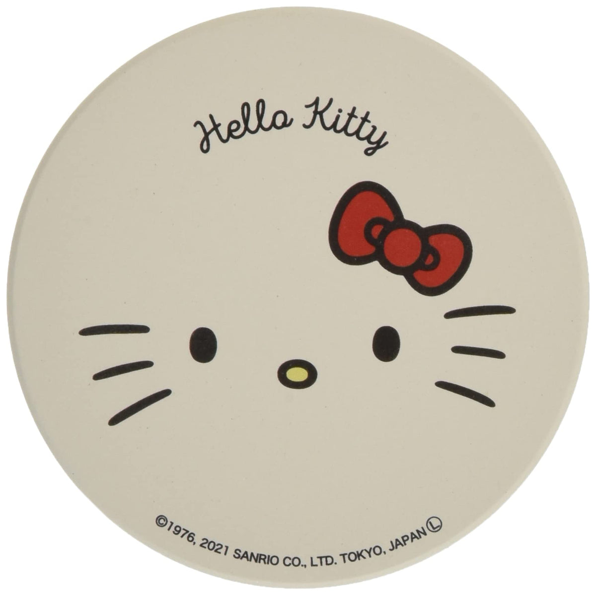 Sanrio 493512 Hello Kitty Ceramic Water Absorbing Coaster Diameter 3.5 inches (9 cm) Face