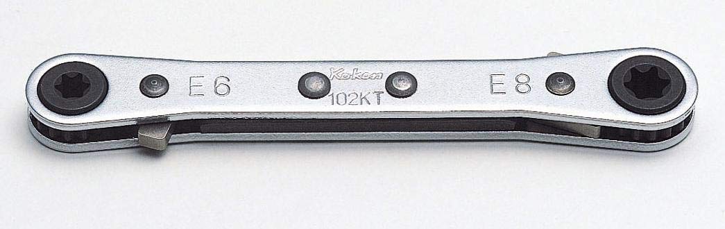 Ko-ken 102KT-E10XE12 Reversible Ratcheting Ring Wrench Torx E10xE12 134mm