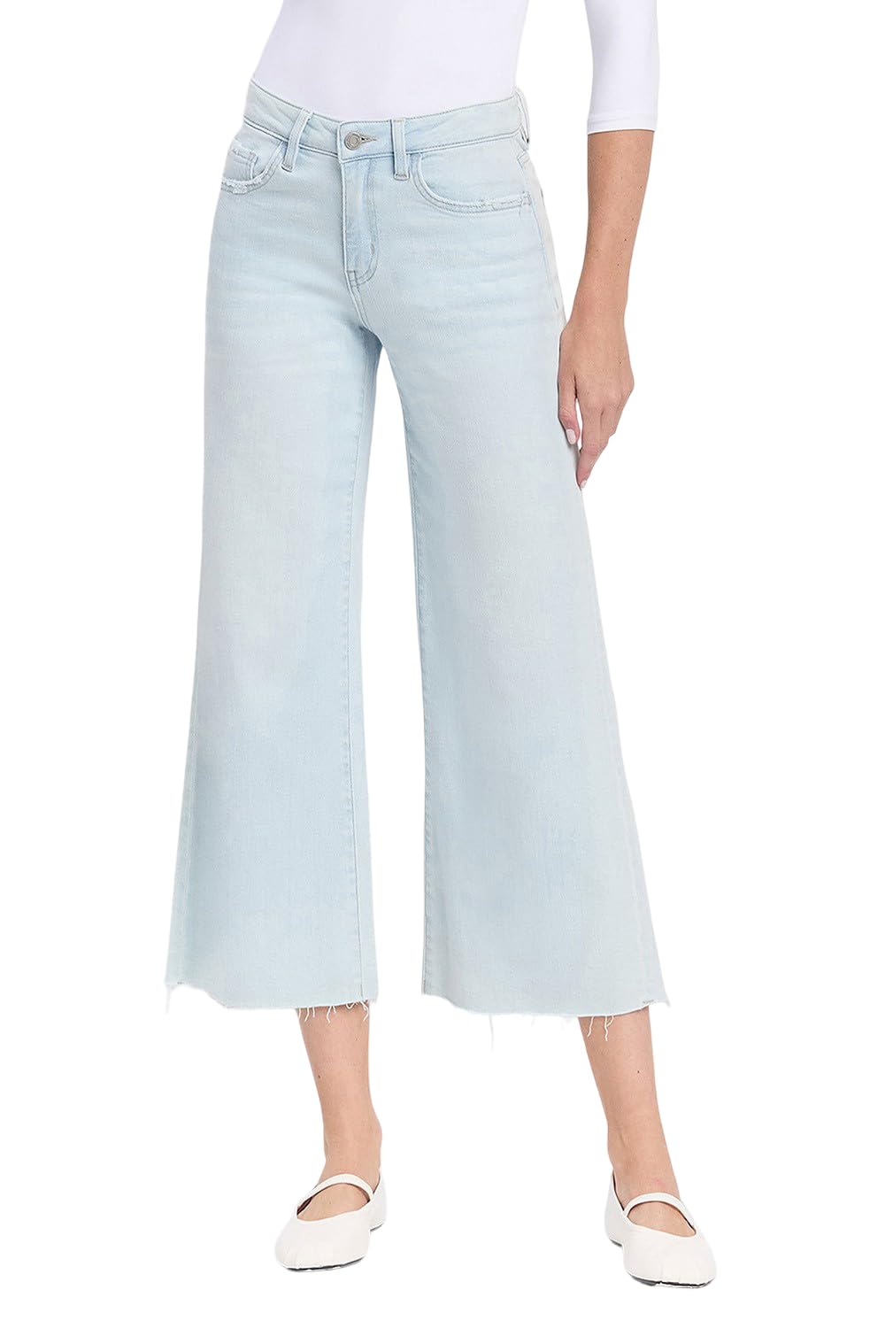 VERVET Women's Olivia High Rise Crop Wide Leg Jeans (Cleared, 29)