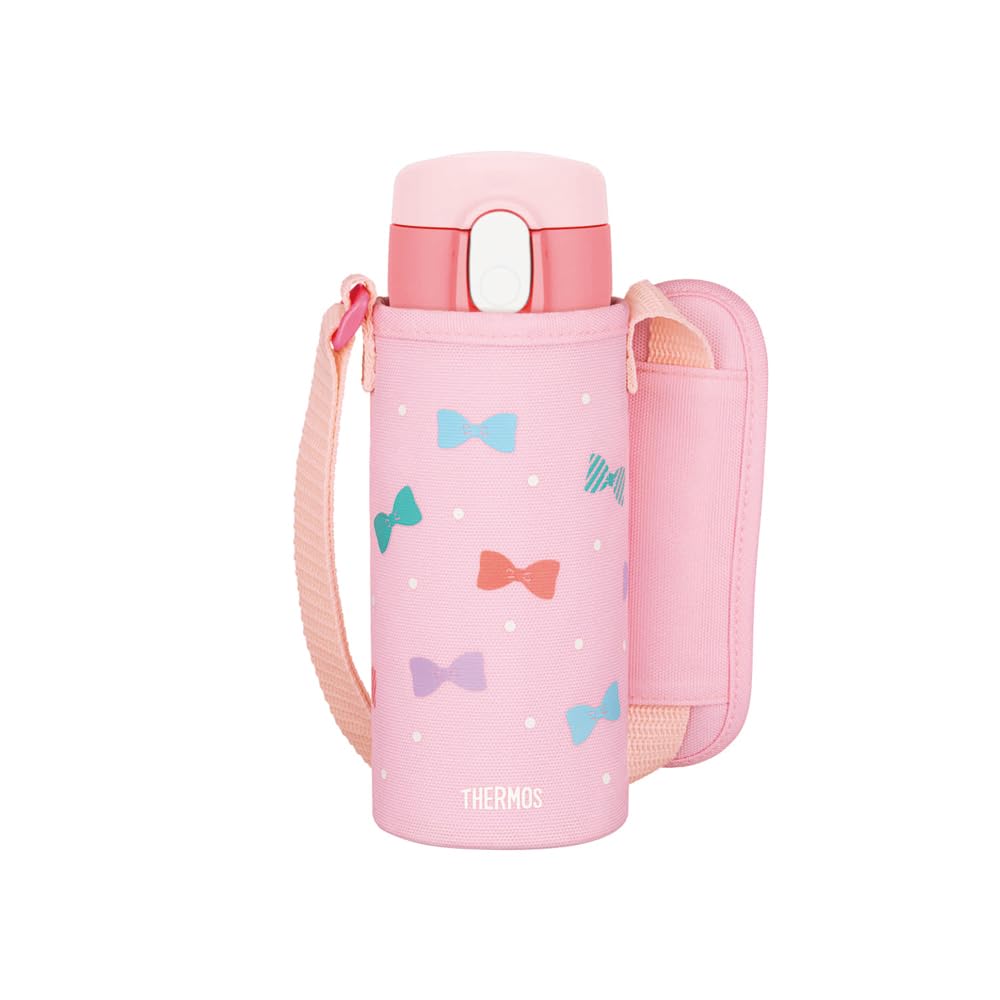 Thermos FJV-400F P Vacuum Insulated Straw Bottle, 14.1 fl oz (410 ml), Pink, For Cold Retention