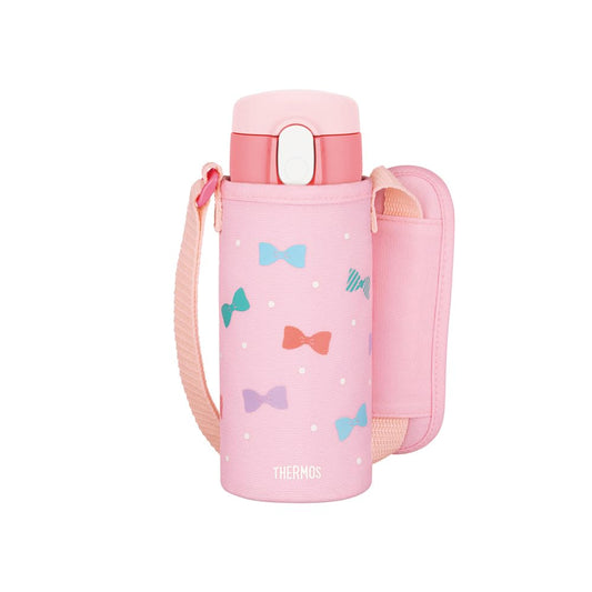 Thermos FJV-400F P Vacuum Insulated Straw Bottle, 14.1 fl oz (410 ml), Pink, For Cold Retention