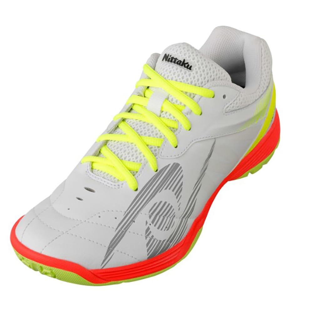 Nitaku Table Tennis Shoes, Jointly Developed by YONEX, Moving Ace, White (70), US Men's Size 7.5 (25.0 cm)