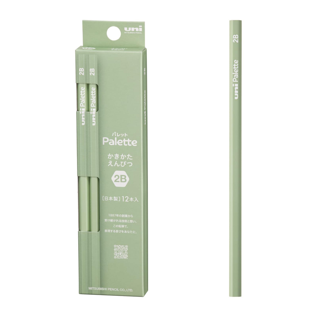 Mitsubishi Pencil K56542B Kakata Pencil Uni Palette 2B Pistachio 1 Dozen