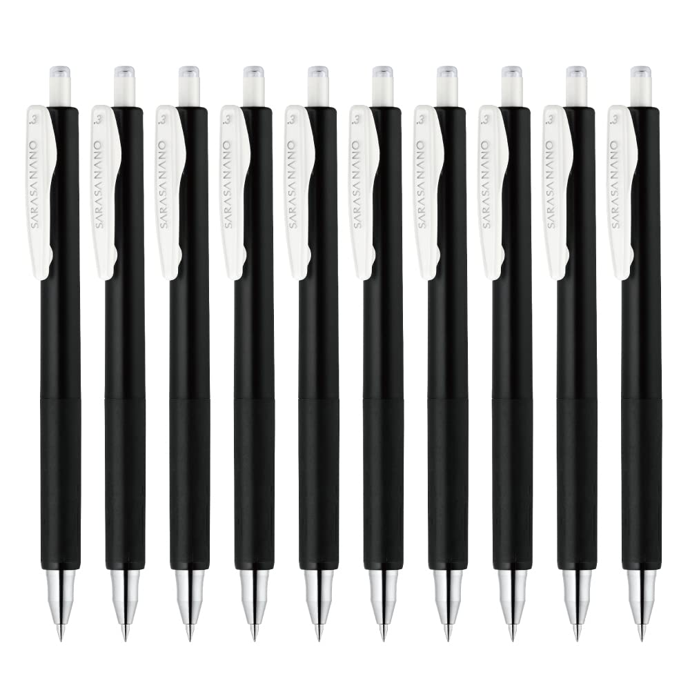 Zebra Sarasa Nano B-JJH72-BK Gel Ballpoint Pen, 0.3mm, Black, 10 Pieces