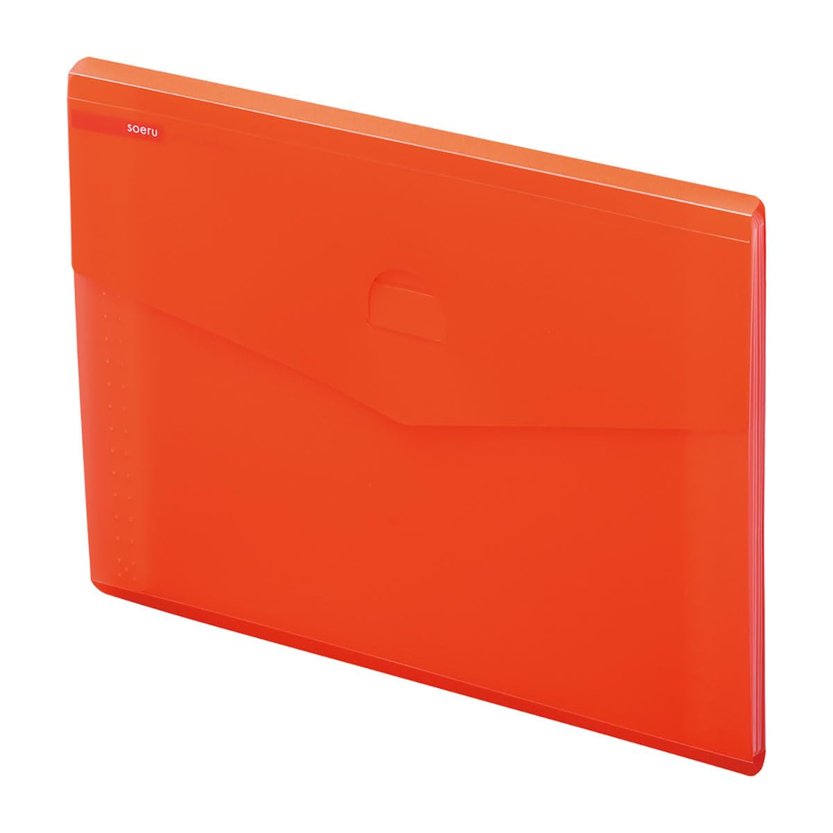 LIHIT LAB. Soeru A-8700-3 Slim Document File (Horizontal Type), A4, Sunny Red
