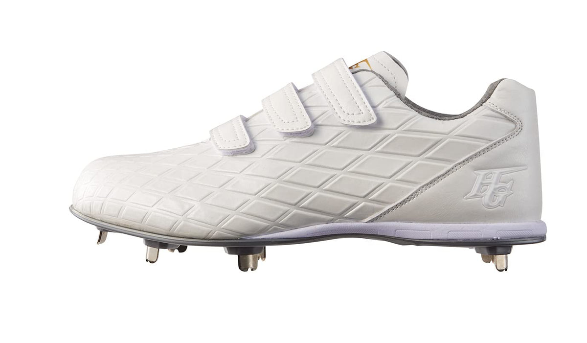 ハイゴールド(Hi-GOLD) Men's Belt Type Baseball Cleats, Metallic White, 25.5 cm