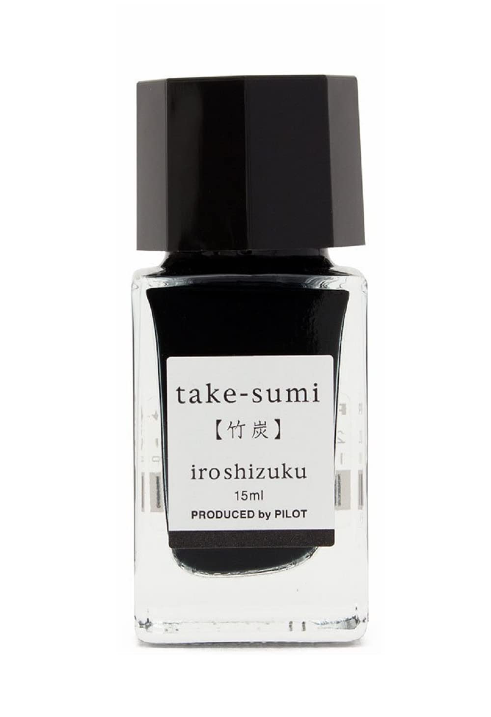 Pilot Iroshizuku Mini Bottled Fountain Pen Ink take-sumi 15ml Bottle INK-15-TAK Japan Import with Kanji Love Sticker, INK-15ML