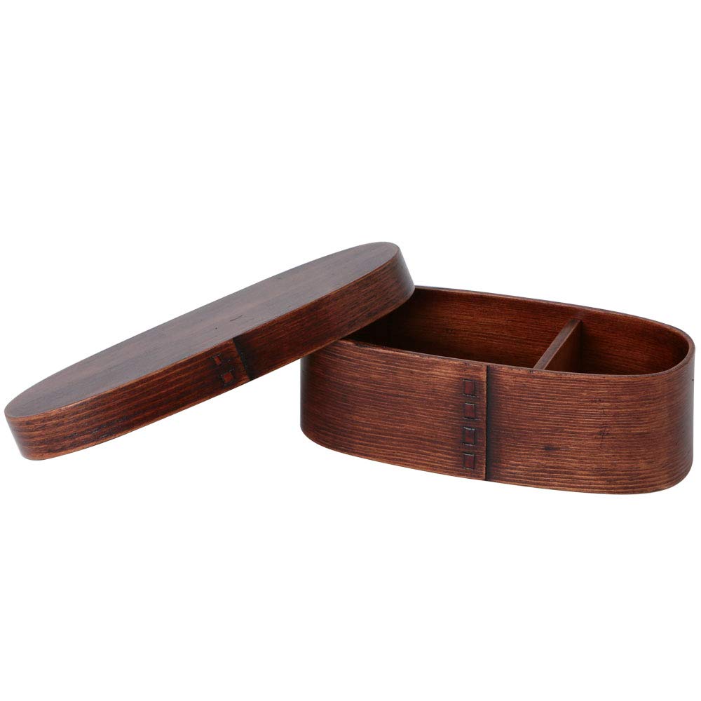 Nakashige International BDH188A Bento Box, Brown, 7.7 x 3.7 x 2.7 inches (19.5 x 9.5 x 6.8 cm)