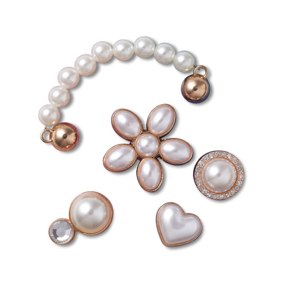 Crocs Elevated Jibbitz Bling & Jewelry Shoe Charms Pack | Dainty Pearl, 5-Pack
