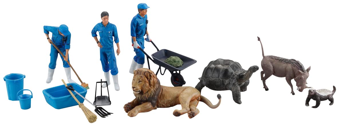 Kaiyodo ARTPLA AP003B Breeder and Lion Set (Box Version) Unpainted Plastic Model Kit, 6 Pieces