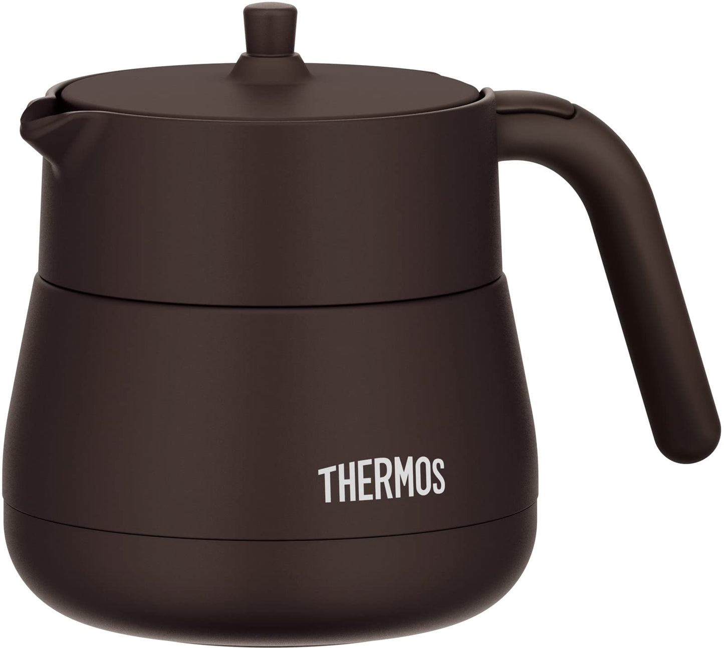 Thermos TTE-450 BW Vacuum Insulated Teapot with Strainer, 15.2 fl oz (450 ml), Brown