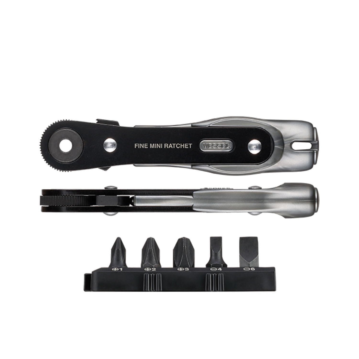 Vessel TD-24 Ultra Thin Fine Mini Ratchet Screwdriver, Straight Type, 5 Bits Included
