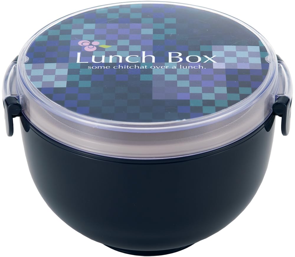 MIクリエーションズ MI Creations Bowl Lunch Box with Chopsticks and Sauce Container, Made in Japan (Navy)