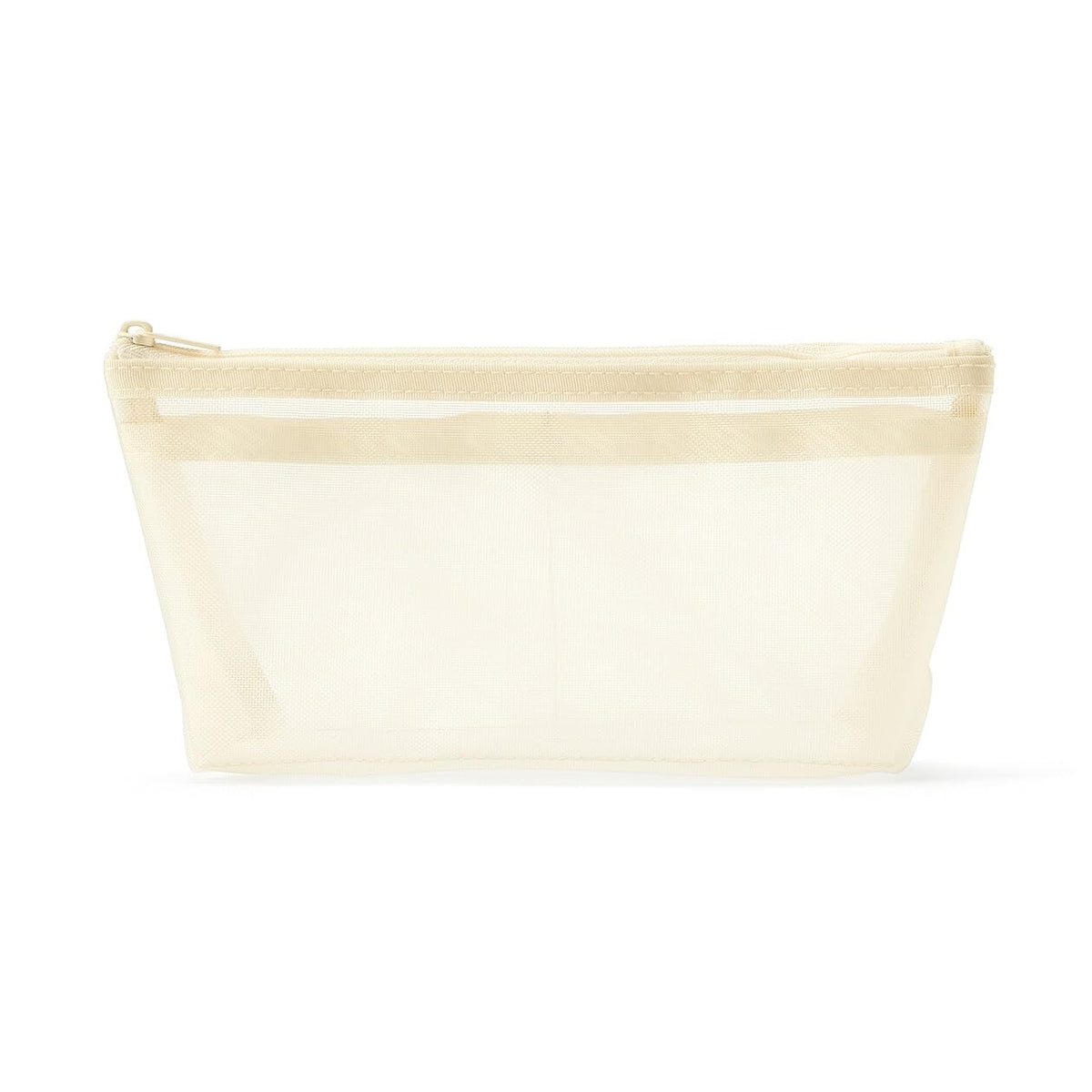 MUJI 83767501 Nylon Mesh Pen Case with Gusset, Ivory, Width 7.3 x Height 2.0 x Depth 1.6 inches (185 x 50 x 40 mm)