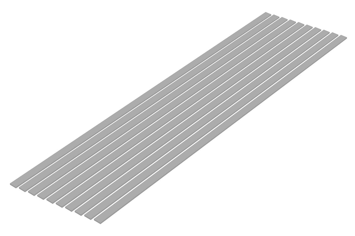Wave Material Series OM-485 Plastic Material, Gray, Shredded Board, 0.04 x 0.2 inches (1.0 x 5.0 mm), 10 Pieces, Hobby Material