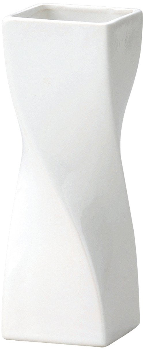 Green House Monochrome Flower Vase White 3.3 x 3.3 x 9.6 inches (8.5 x 8.5 x 24.5 cm) 004-A/W