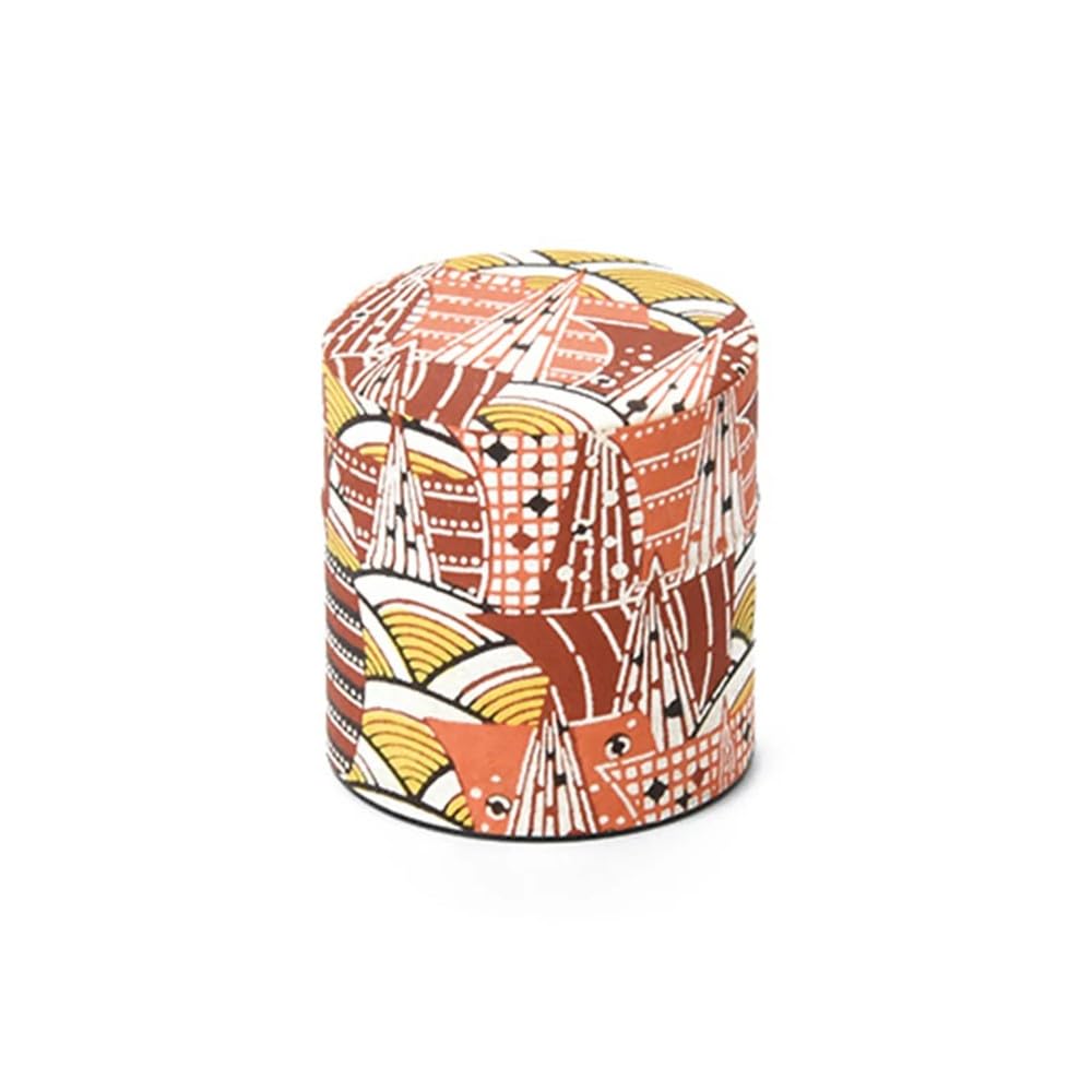 Haikara-san Japanese Tea Storage Canister, Washi Paper Wrapped, Traditional Design, Airtight Lid (Modern Seigaihaモダン青海波, Small (100g))