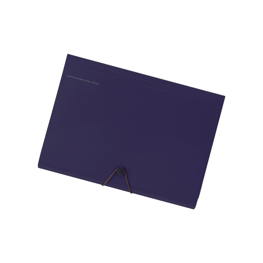 Lihit Lab A7589-11 Carrying Document, Smart Fit, A4, 6 Pockets, Navy