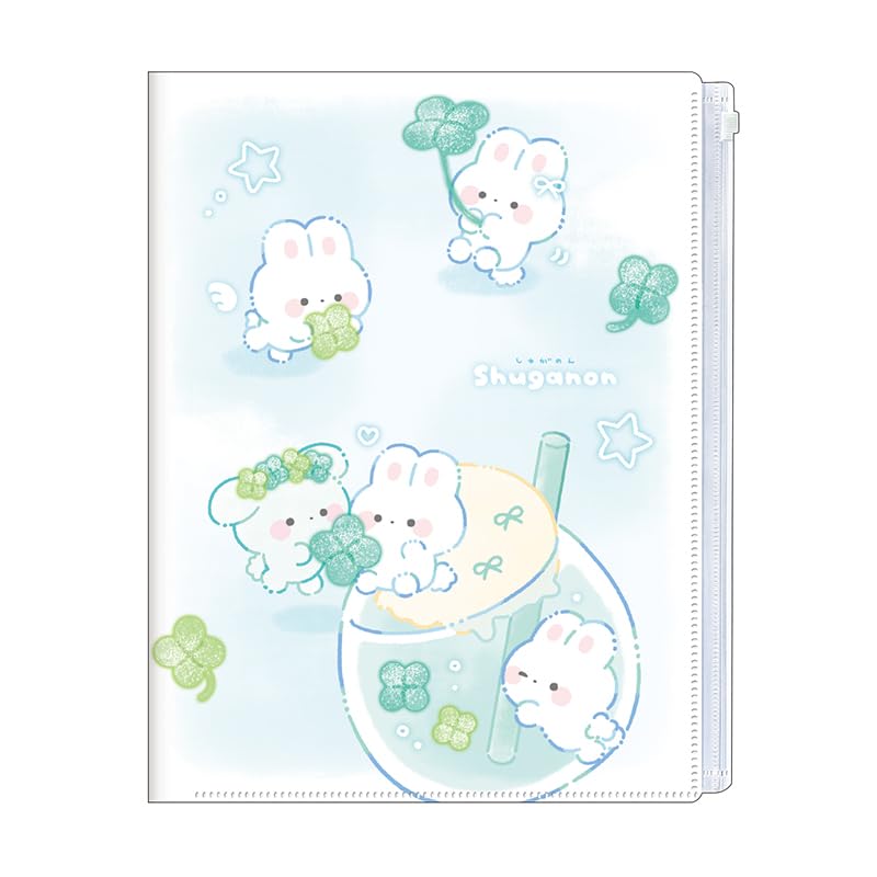 Camio Japan 232032 Clear File 6-Piece Zipper Clover