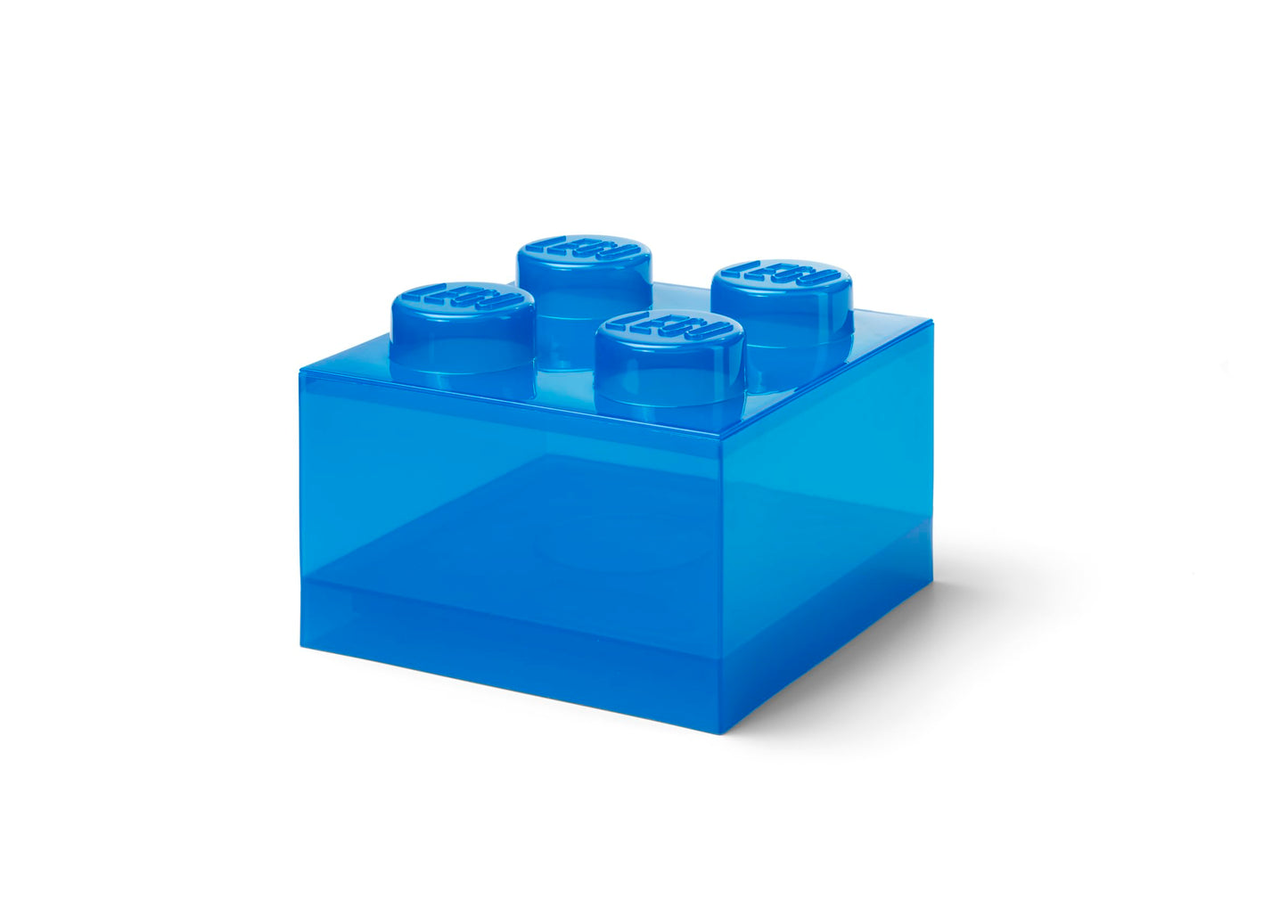 LEGO Storage Brick 4 Storage Box with Lid Translucent Blue