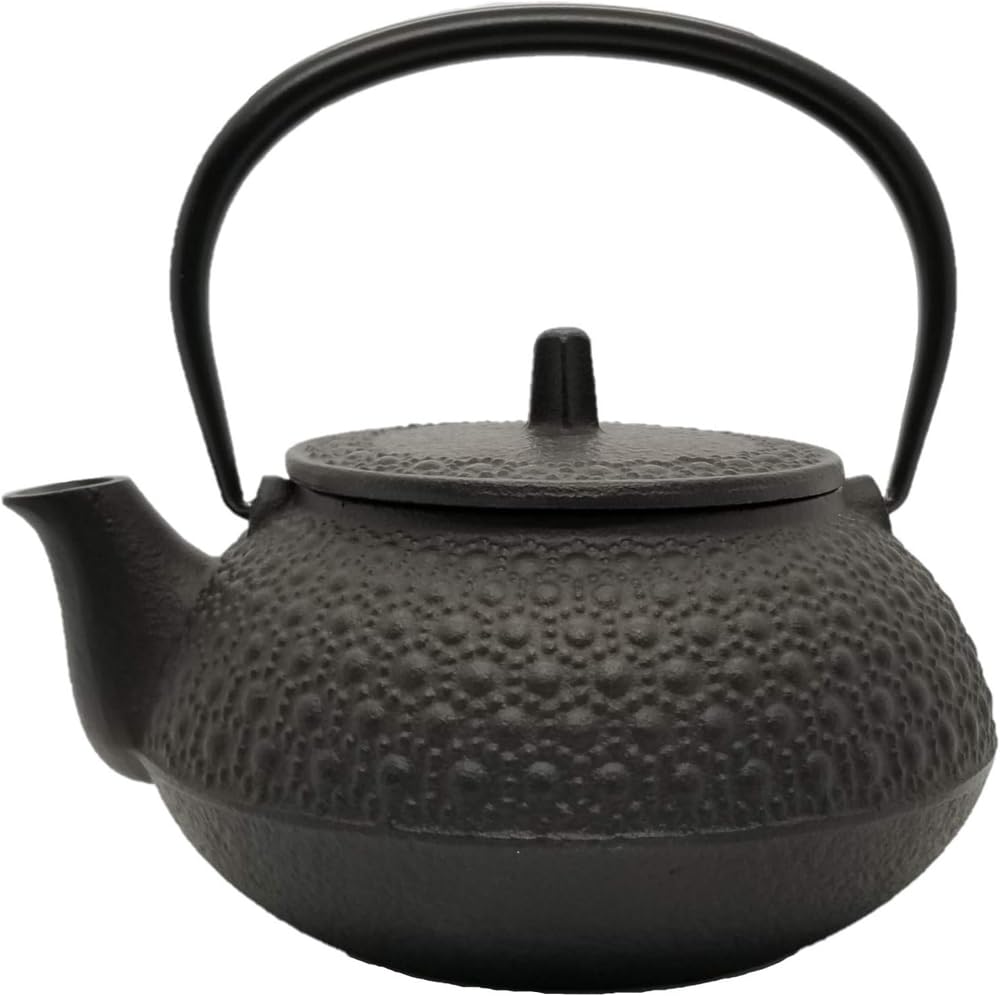 Iwachu 12804 Iron Bottle Teapot Type 5 New Tortoise Shell Black Baked 1.2 gal (0.65 L), No Enamel, Direct Fire, Nambu Ironware