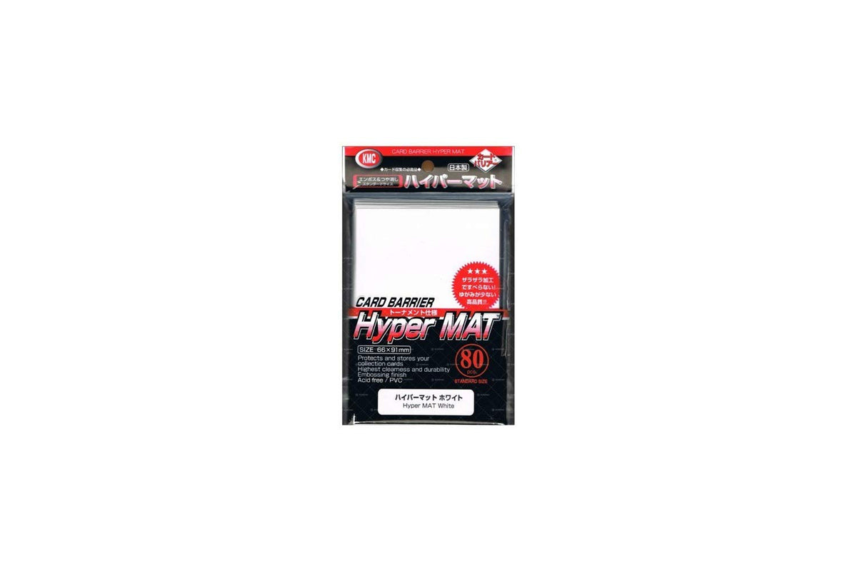 KMC Full Size Hyper Matte Sleeves (80-Pack), White, Standard Size, Fits MtG, Weiss, Pokemon