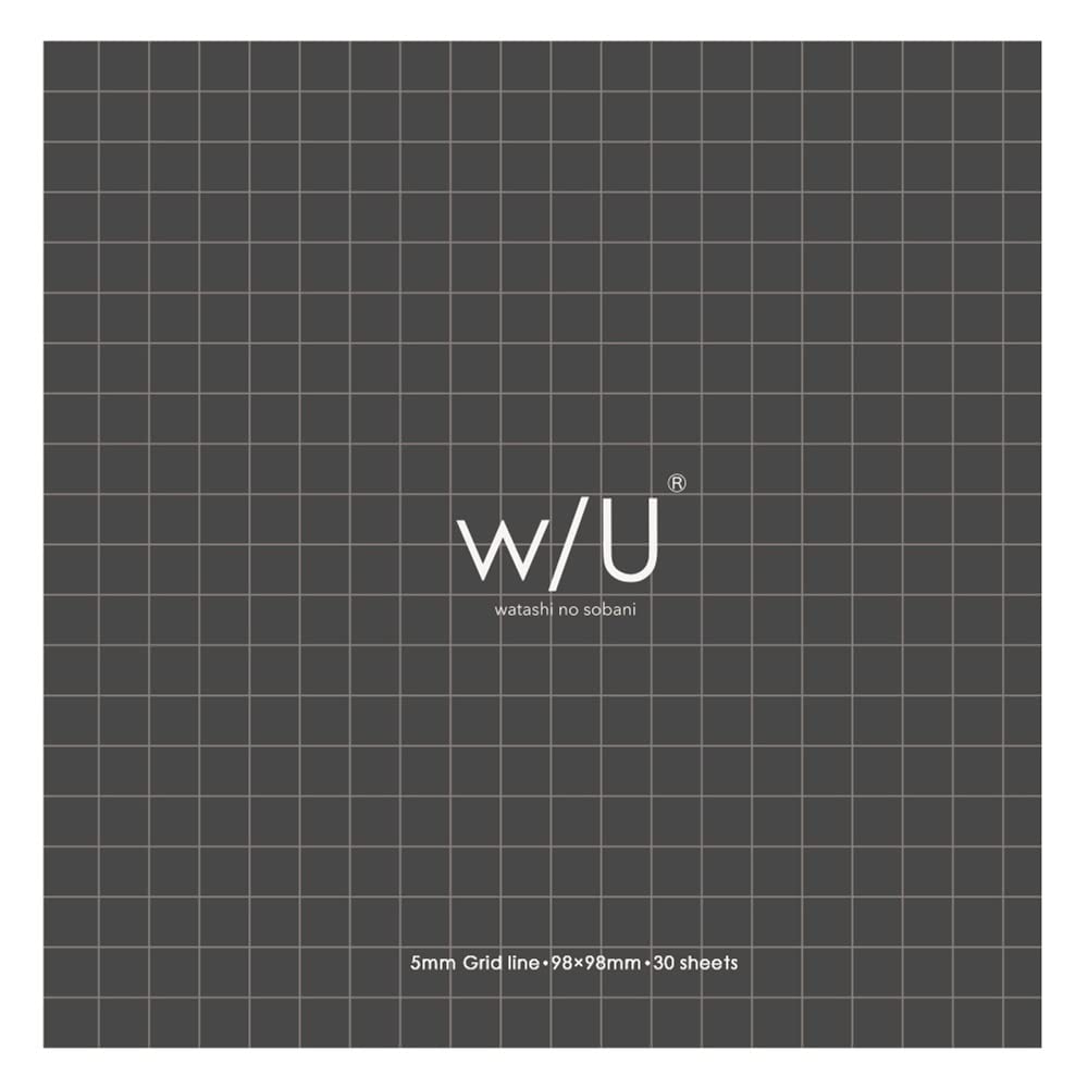 Nakabayashi W/U (watashi no sobani) WU-FSTN-S-D Notebook Sticky Notes, Square, Smoky Black