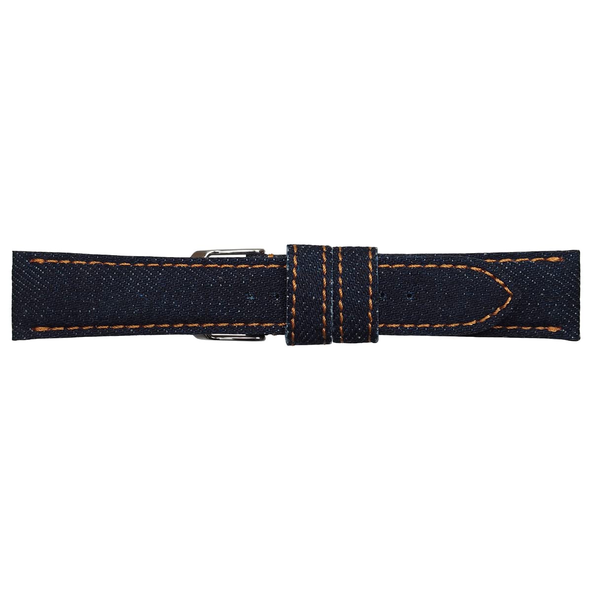 Emitta ED-IO22 Watch Band, Okayama Denim, 8.7 inches (22 cm), Orange Stitch (Pick: Silver)
