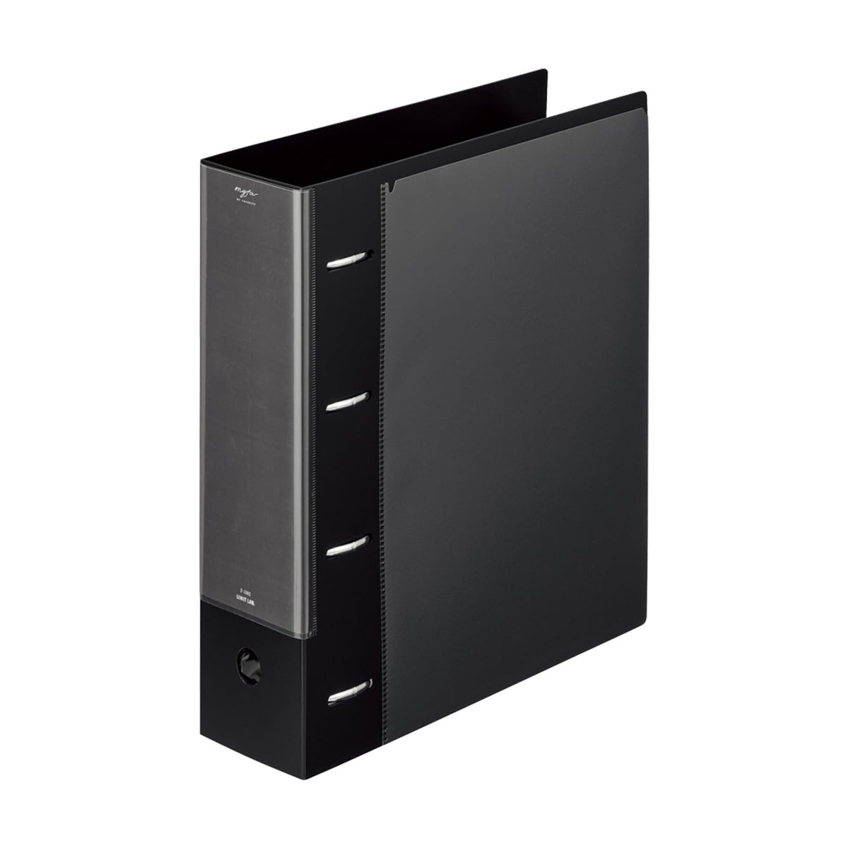 Lihit Lab myfa Pusher 4 Ring Collection File, Super Wide, A4, Jet Black, F3302-24