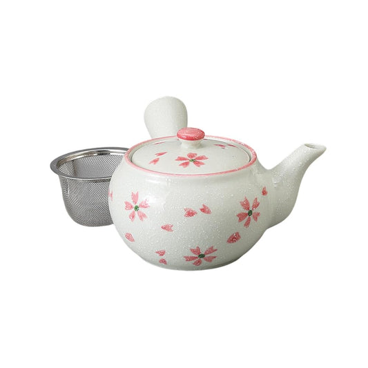 Ale-net Teapot Pot, 11.8 fl oz (350 cc), Sakura Fresh Snow Teapot, Porcelain, Stylish