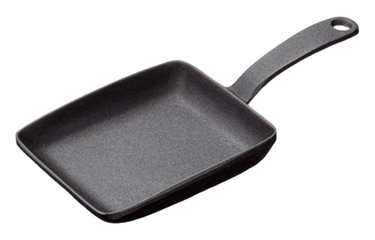 Cookware traditional Japan. Nambu ironware, square egg combustor (F141)