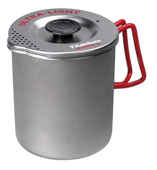 Evernew Titanium Lightweight Pasta Camping Pot with Strainer Lid, 750, Small