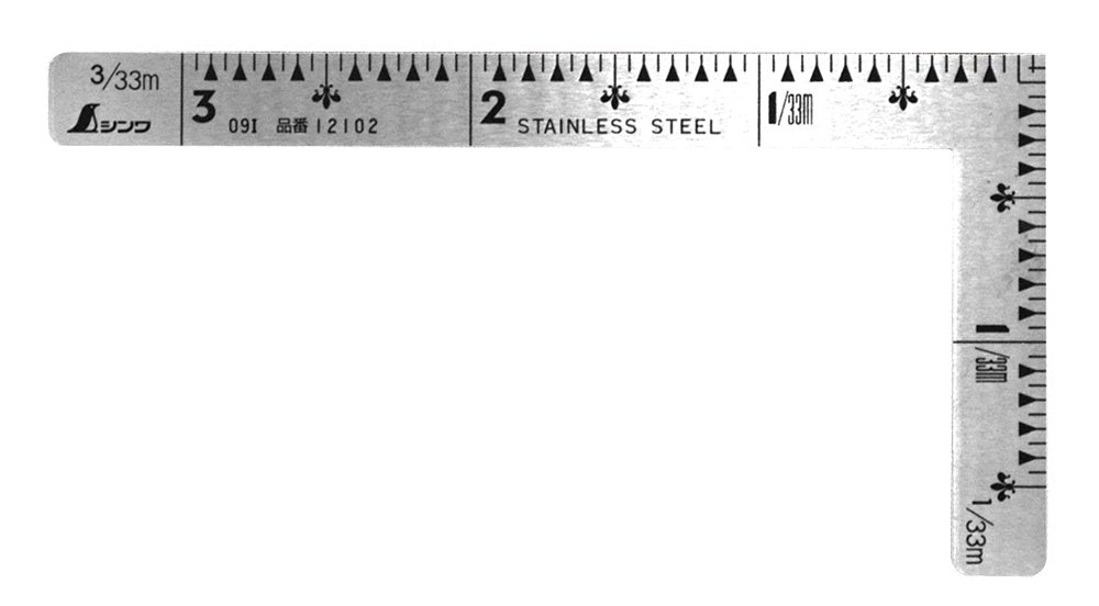 Shinwa Sokutei 12102 Small Three-Dimensional Stainless Steel, 3 x 1.5 Inches, Front and Back Equal