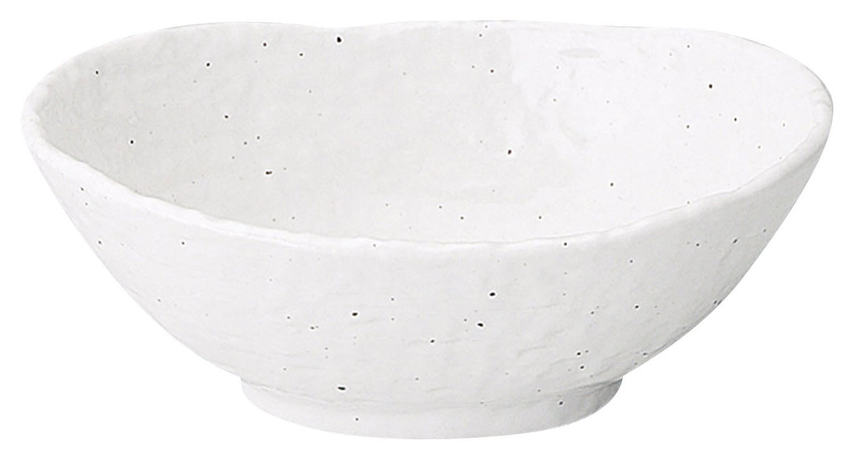Koyotoki 51520072 Medium Bowl, White, 6.7 inches (17 cm), Stone Oval Pot, Medium, New Powder Pattern