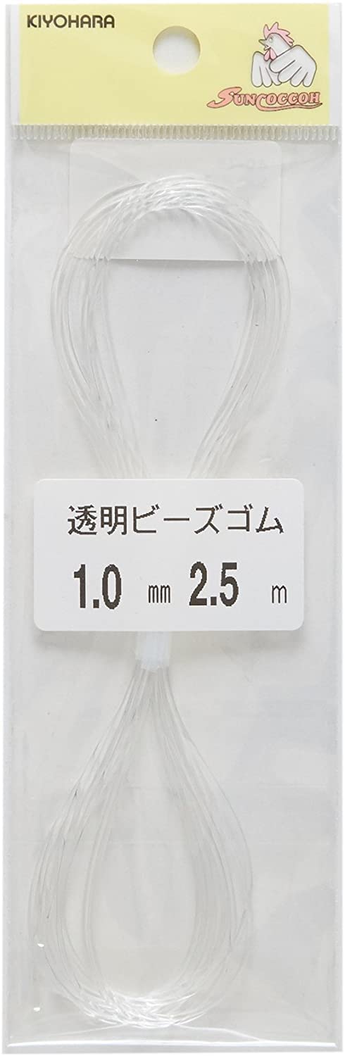 sankokko- Transparent Beads Rubber SUN40 – 75 1 mm 2.5 m Roll White
