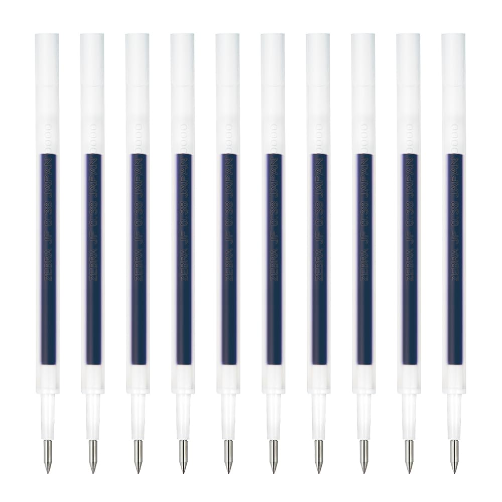 Zebra B-RJF38-BL Sarasa Nano Gel Ballpoint Pen Refill, JF-0.38 Lead, Blue, 10 Count