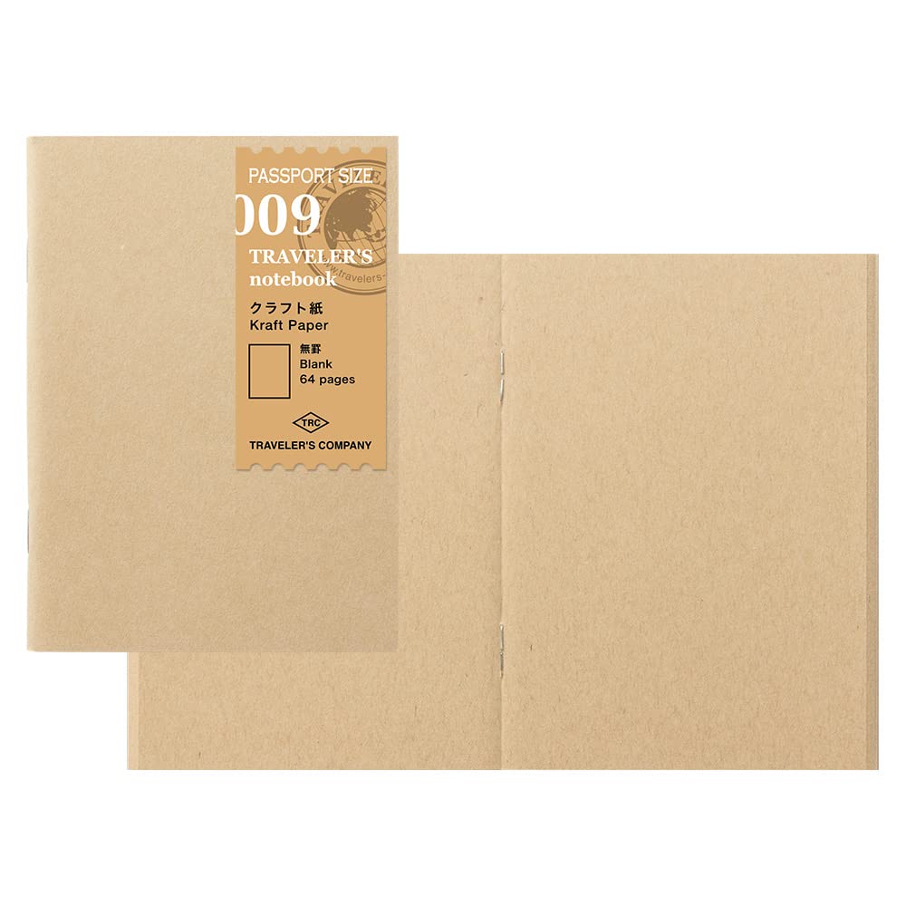 Travelers Company Traveler's Notebook Refills, Kraft Paper, 2 Pack, Passport Size 14373006
