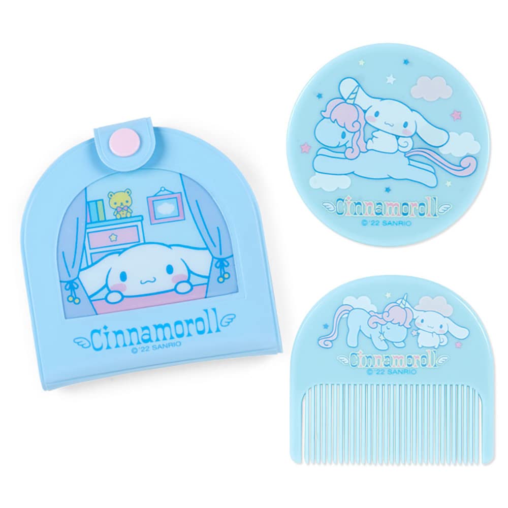 Sanrio 795721 Cinnamoroll Mirror Comb with Vinyl Case Cinnamoroll Fashionable Miscellaneous Goods ~ Hagi Sanrio ~ Character 3.3 x 0.5 x 3.2 inches (8.5 x 1.2 x 8.2 cm)