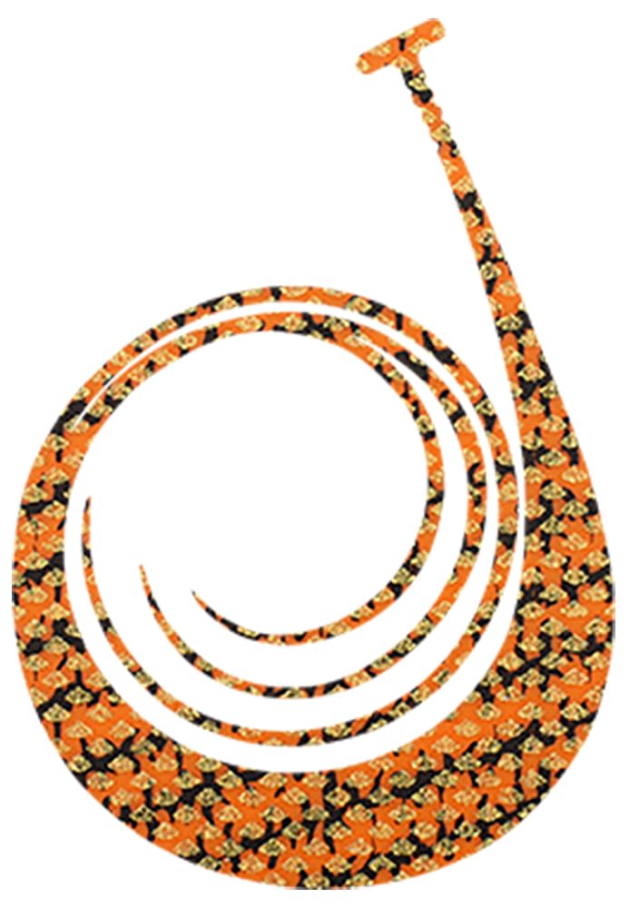 Jackal Bing Ball Custom Necktie, King Curly, Shimashima Orange Gold Glitter