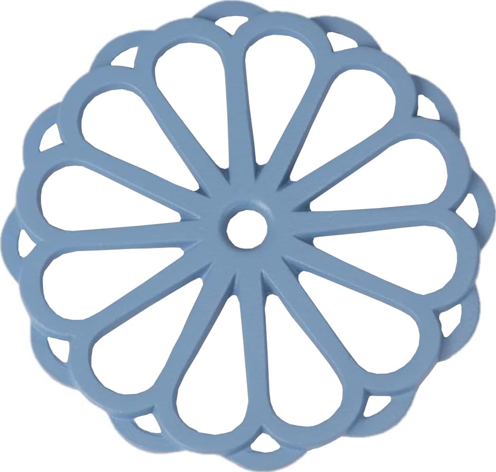 Iwachu 53327 Kamashiki, Ring Chrysanthemum, Small, Sky Blue, φ6.9 inches (17.5 cm), Nambu Ironware