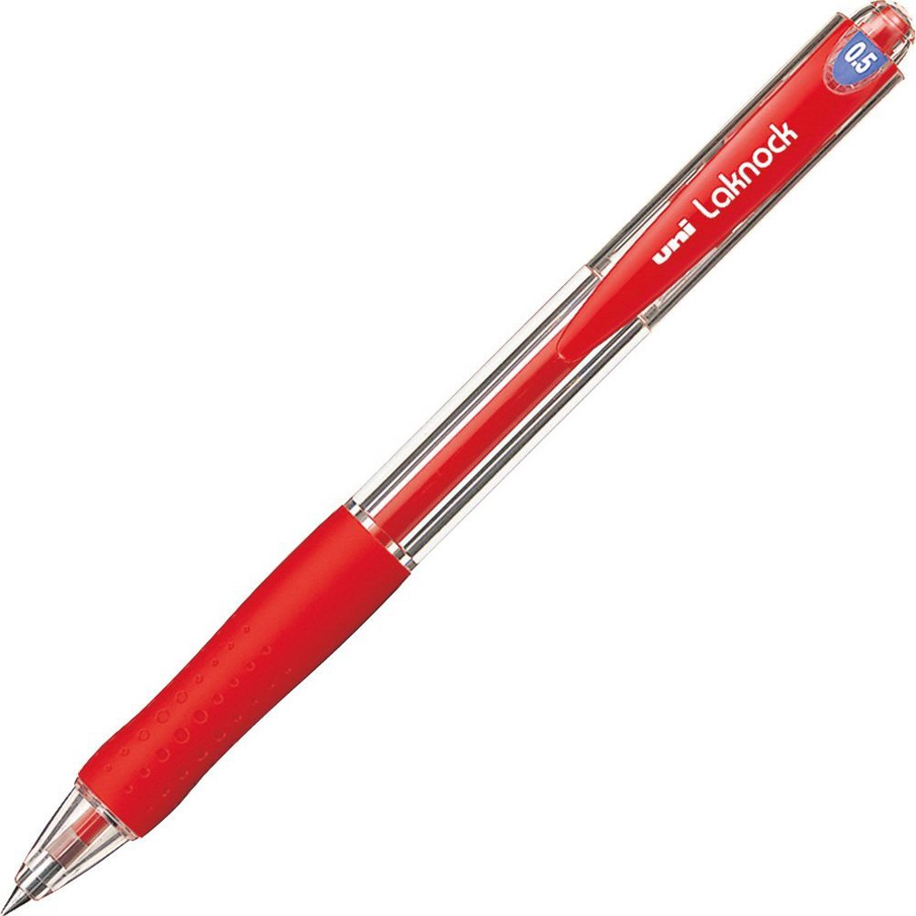 Mitsubishi Pencil SN10005.15 Berry Rakunock Oil-based Ballpoint Pen, 0.5, Red, 10 Pens