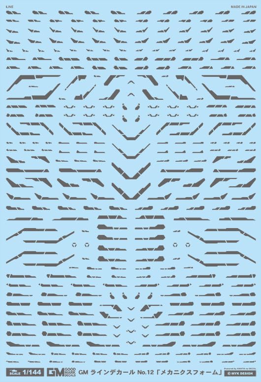 Ashita Decal 1/144 GM Line Decal #12 "Mechanics Foam" Dark Gray & Neon Blue