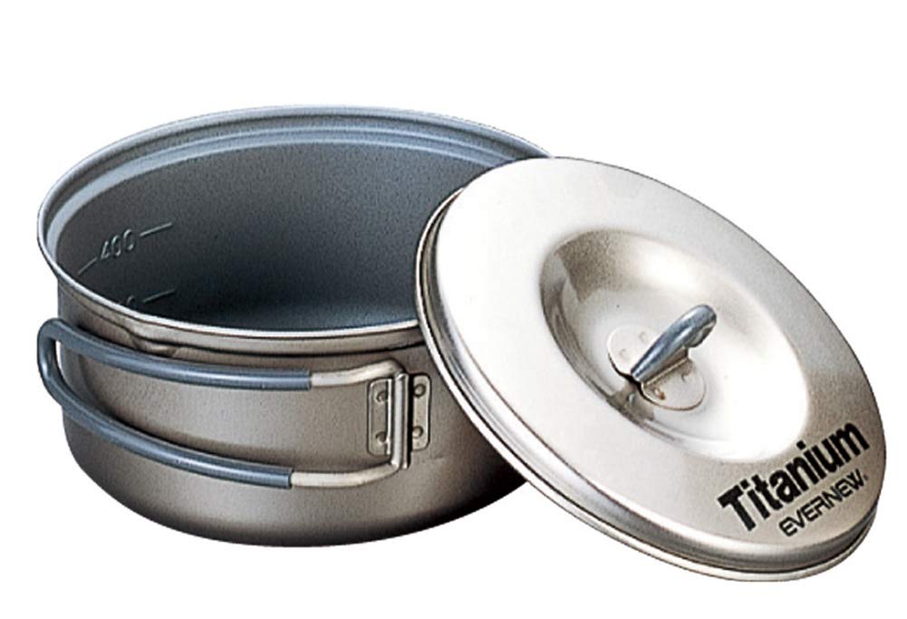 Evernew Titanium Non-Stick Pot, 0.6-Liter, Black (696910)