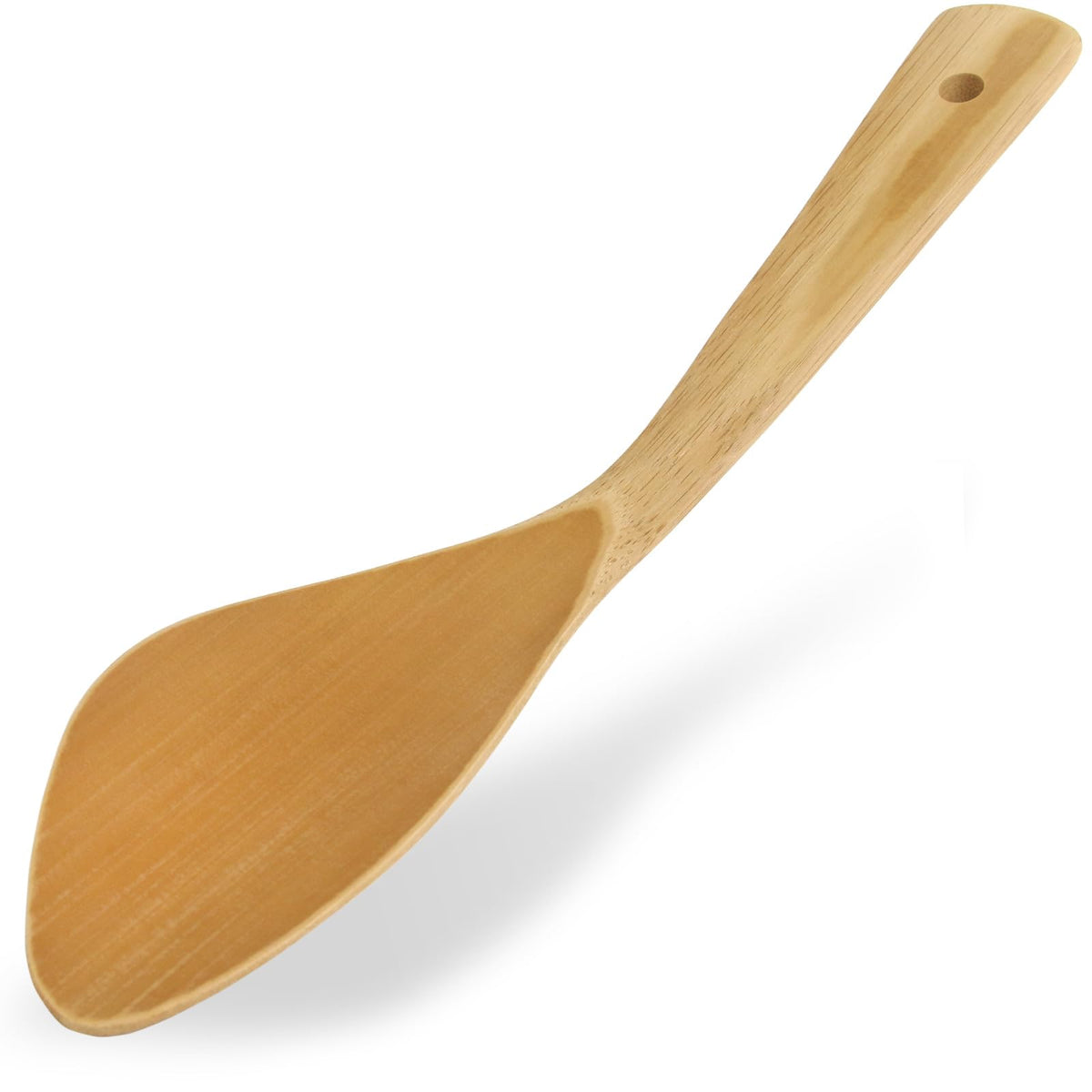 Morikuru Japanese Bamboo Cooking Spatula for Fried Rice & Stir-Fry, 11.8 Inch (300mm) Wooden Turner, Left-Handed, Made in Japan