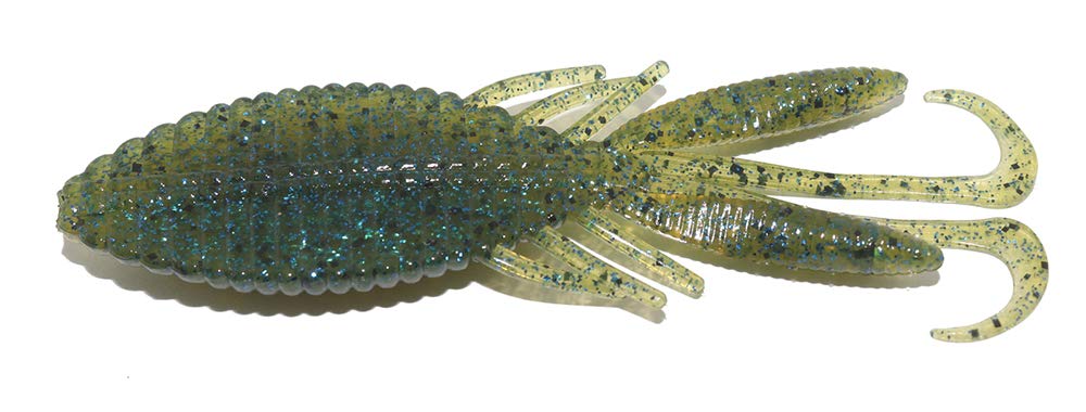 HIDEUP Worm Stagger Wide Hog 2.7" #128 Green Light Gill.
