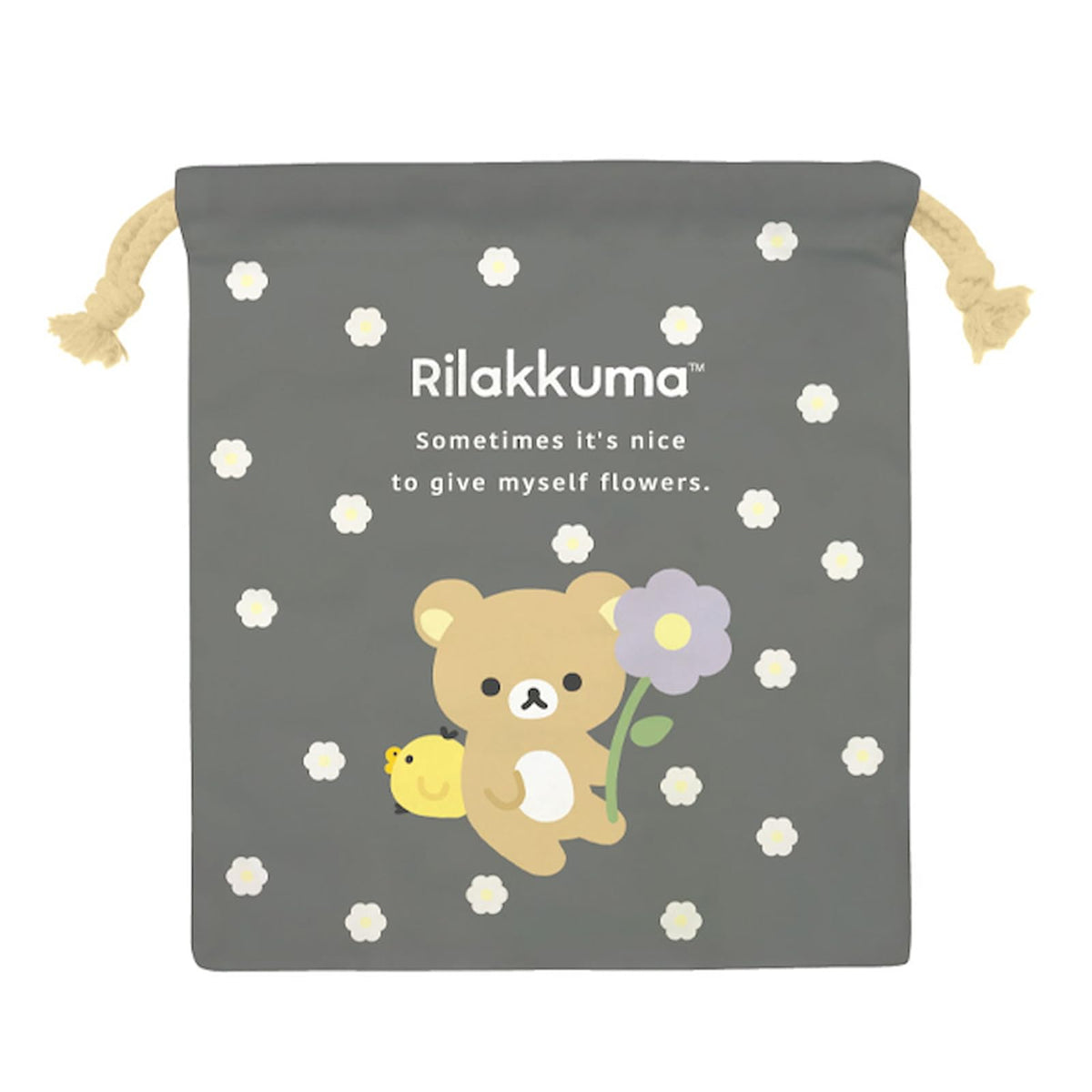K Company CKC19-RK Rilakkuma Drawstring Bag, H 8.1 x W 7.1 inches (20.5 x 18 cm)