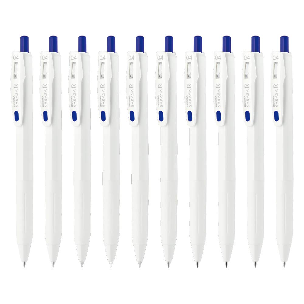 Zebra Sarasa R B-JJS29-R1-BL Gel Ballpoint Pen, 0.02 inches (0.4 mm), Blue, 10 Pieces