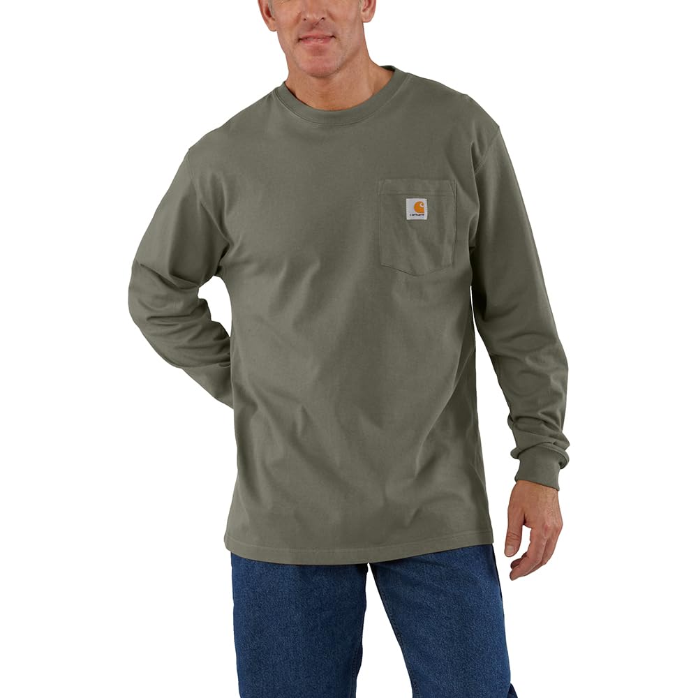 Carhartt Men's Dearborn Loose LS T-Shirt, Dusty Olive, Large