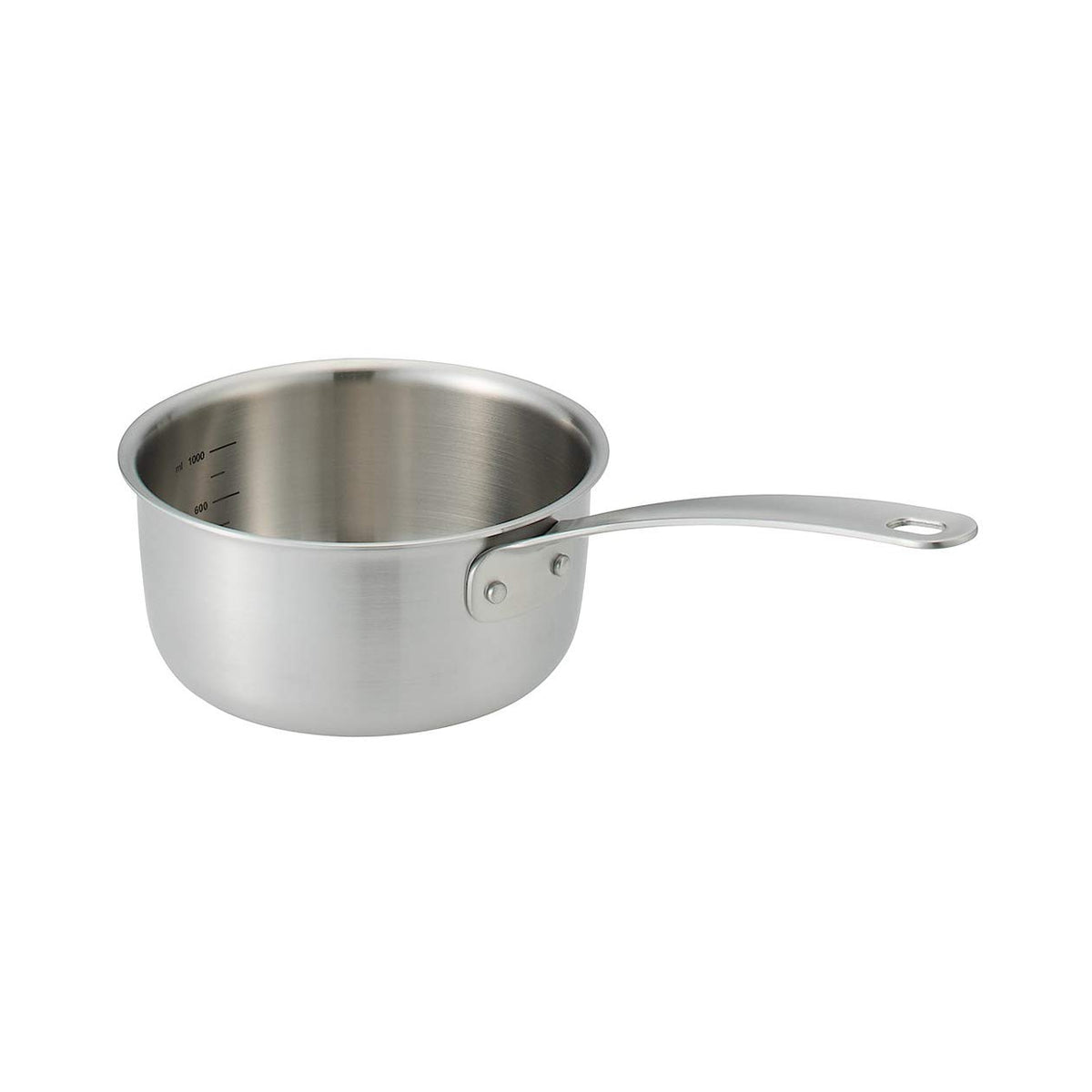 MUJI 82219920 Stainless Aluminum All-Over Three-Layer Steel Single Handle Pot, Approx. 0.5 gal (1.5 L) / Width 14.2 x Height 5.1 inches (36 cm) x Height 5.1 inches (13 cm), Silver